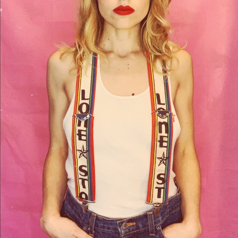 Vintage 1970s Lone Star Beer Suspenders